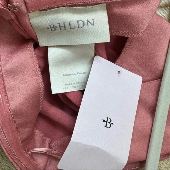 NWT Anthropologie BHLDN Ruby Twist Halter Satin Gown Maxi Dress Wedding Pink 0 - Picture 8 of 15